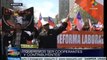 Marchan trabajadores en Chile para exigir reformas laborales