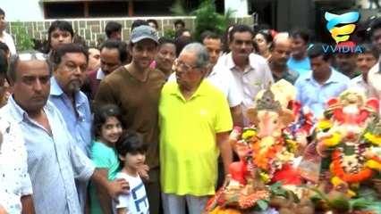 Hrithik Roshan and Rakesh on Ganpati Visarjan