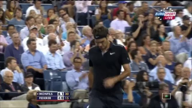 Gael Monfils vs Roger Federer 2-3 Gael Monfils vs Roger Federer Quarter Final US Open 2014