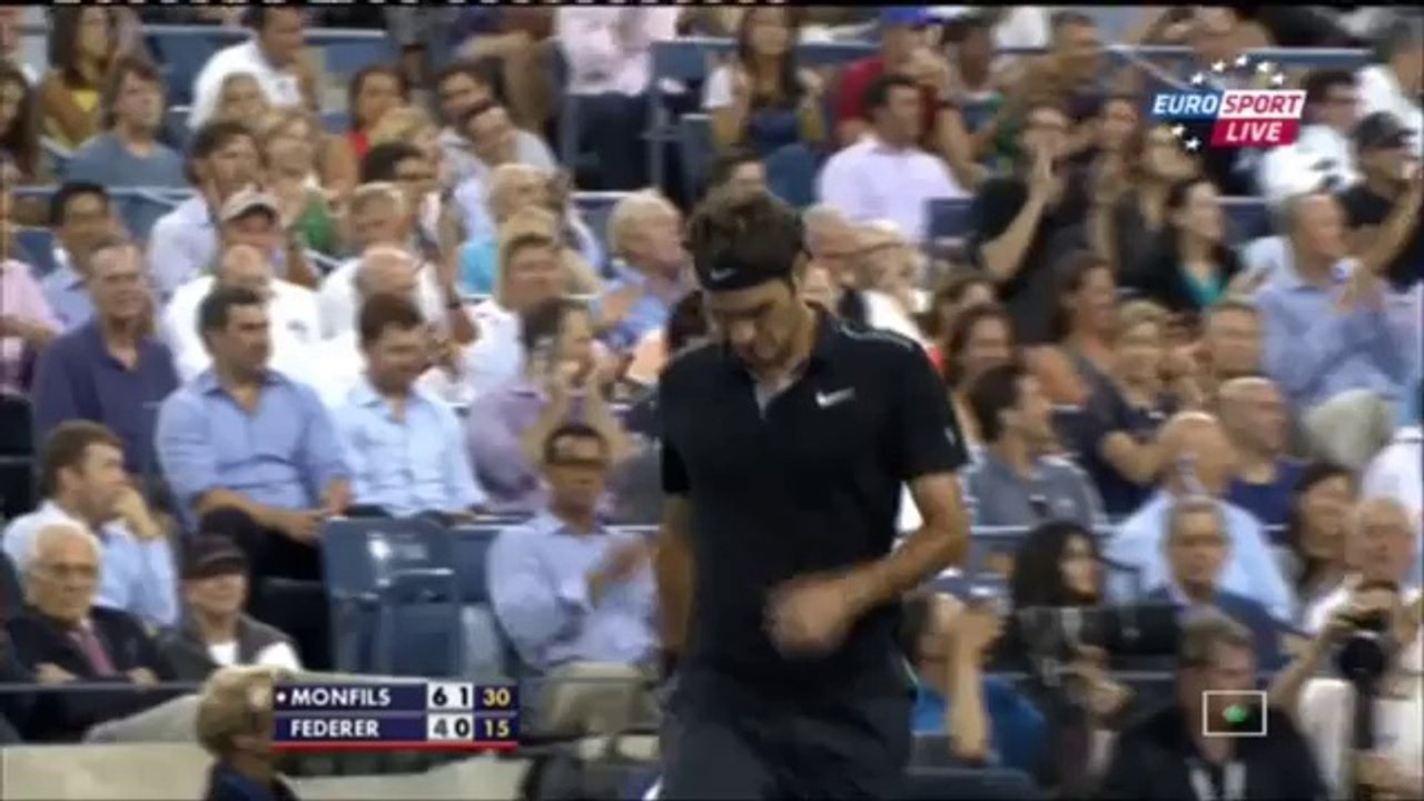 Gael Monfils vs Roger Federer 2-3  Gael Monfils vs Roger Federer Quarter Final  US Open 2014