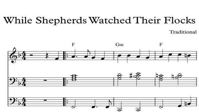 While Shepherds Watched Their Flocks: DIGITAL SHEET MUSIC Piano Organ & Keyboard Book 1