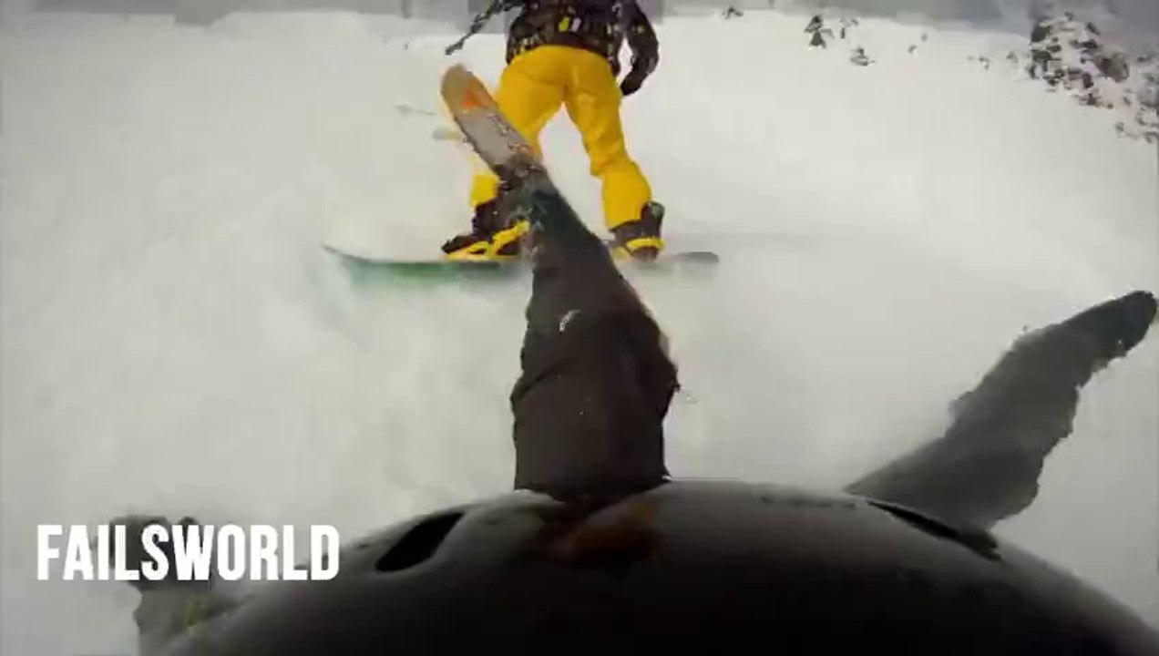 Skiier Hard Crash __ Failsworld