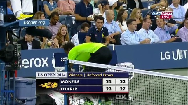 US Open 2014 QF Federer Vs Monfils Full Match Part 3 [HQ]