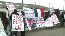 Manifestation de migrants à Calais