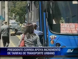 Correa insistió en que no mantendrá el subsidio al transporte público