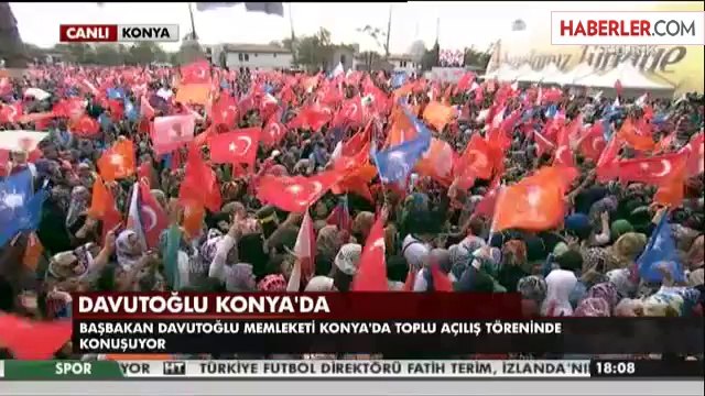 Başbakan Ahmet Davutoğlu Konya'da İlk Mitingini Yapıyor