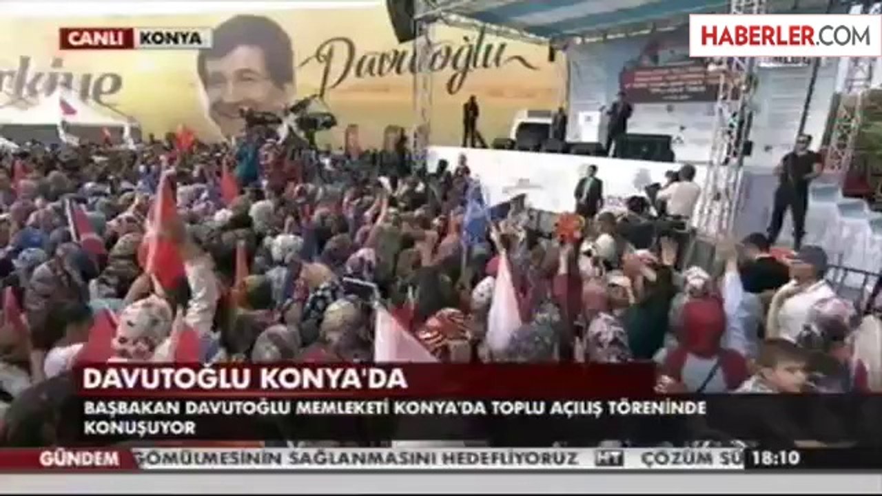 Başbakan Ahmet Davutoğlu Konya'da İlk Mitingini Yaptı