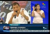 Habla Correa por TV de realidad y percepción a través de los medios