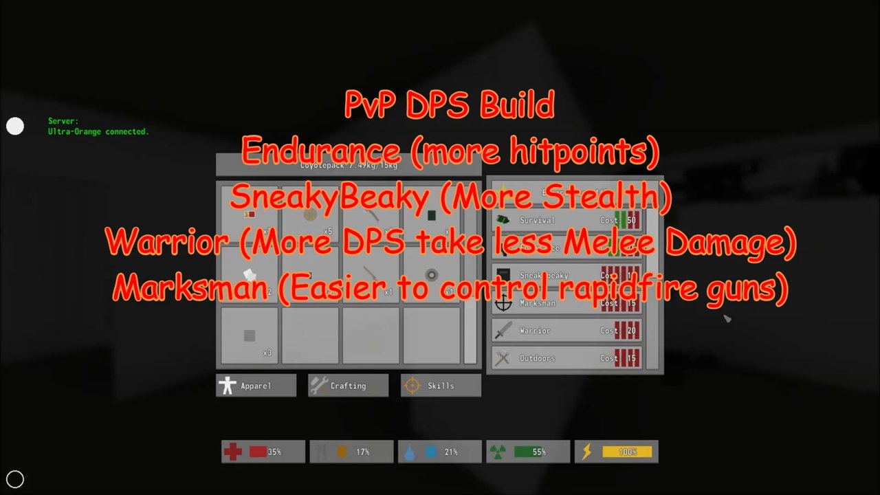 Unturned : Single Player Survival : Skills Rundown