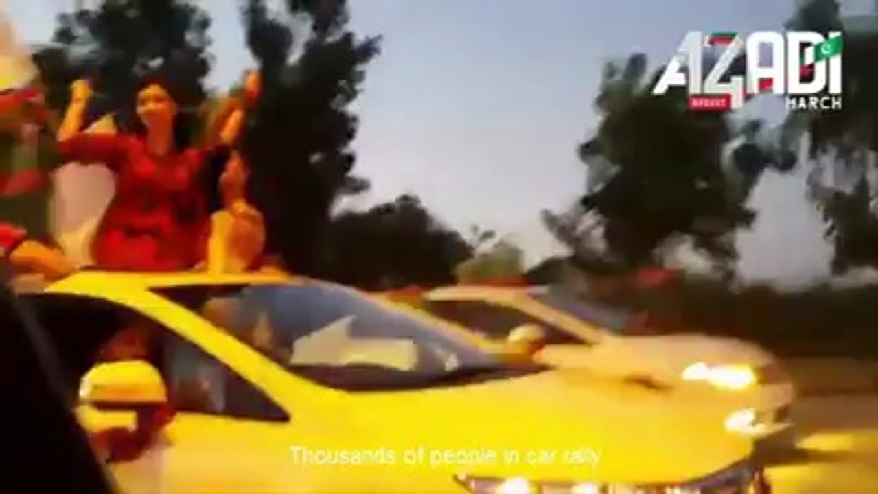 PTI Supporters In A Car Rally From Bahria Town To Azadi Square