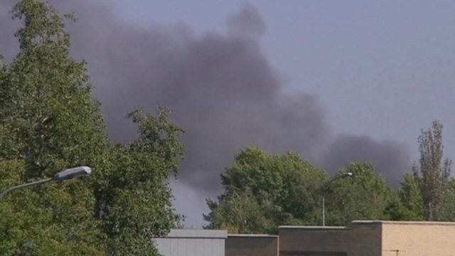 Smoke rises, shelling heard near Donetsk airport