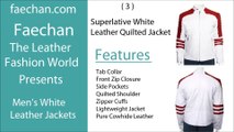 Men's Fashion White Leather Jacket By Faechan