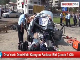 Denizli'de Kamyon, Kırmızıda Bekleyen Otomobili Ezdi: 3 Ölü, 3 Yaralı