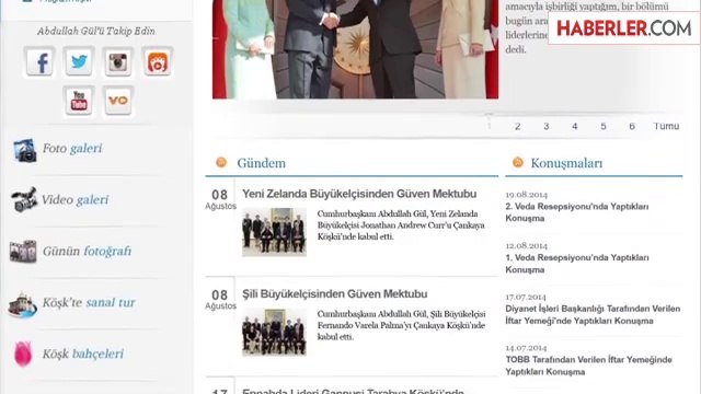 11. Cumhurbaşkanı Abdullah Gül Kişisel Web Sitesi Açtı