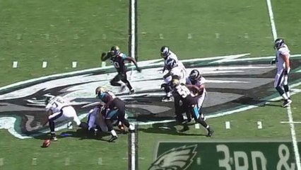 Clemons causes Foles fumble