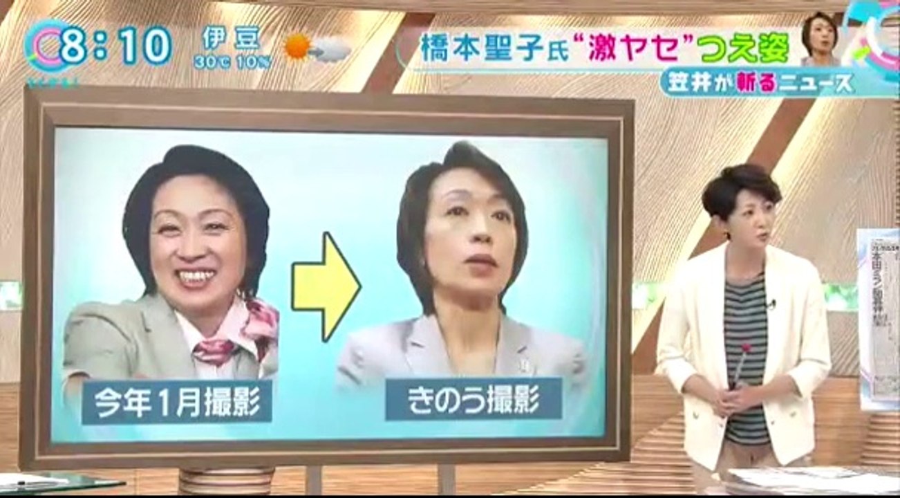 14 09 02 CX TD　橋本聖子　激ヤセ　杖
