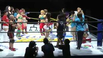 Yumi Ohka vs. Moeka Haruhi, Sumire Natsu, Sawako Shimono, Rina Yamashita, Kana, Tsukasa Fujimoto and Kobayashi Komoe (WAVE)
