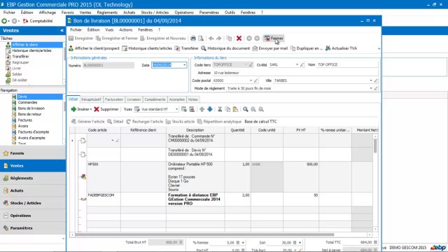 EBP Gestion Commerciale 2015 : Les documents de vente