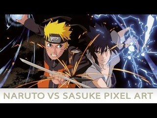 Minecraft Pixel Art: Naruto vs Sasuke By N3V3R