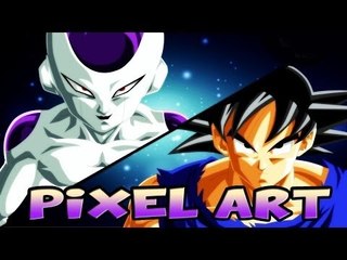 Minecraft Pixel Art Goku vs Freezer + Genkidama by N3V3R
