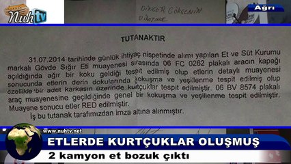 Ağrı Et ve Süt kurumuna Skandal tutanak: 2 kamyon et bozuk çıktı