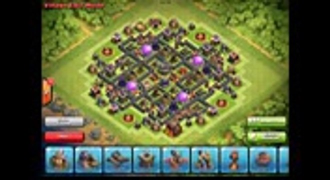 Clash of Clans TH9 Farming Base Dark Elixir Protecting Base August 2014
