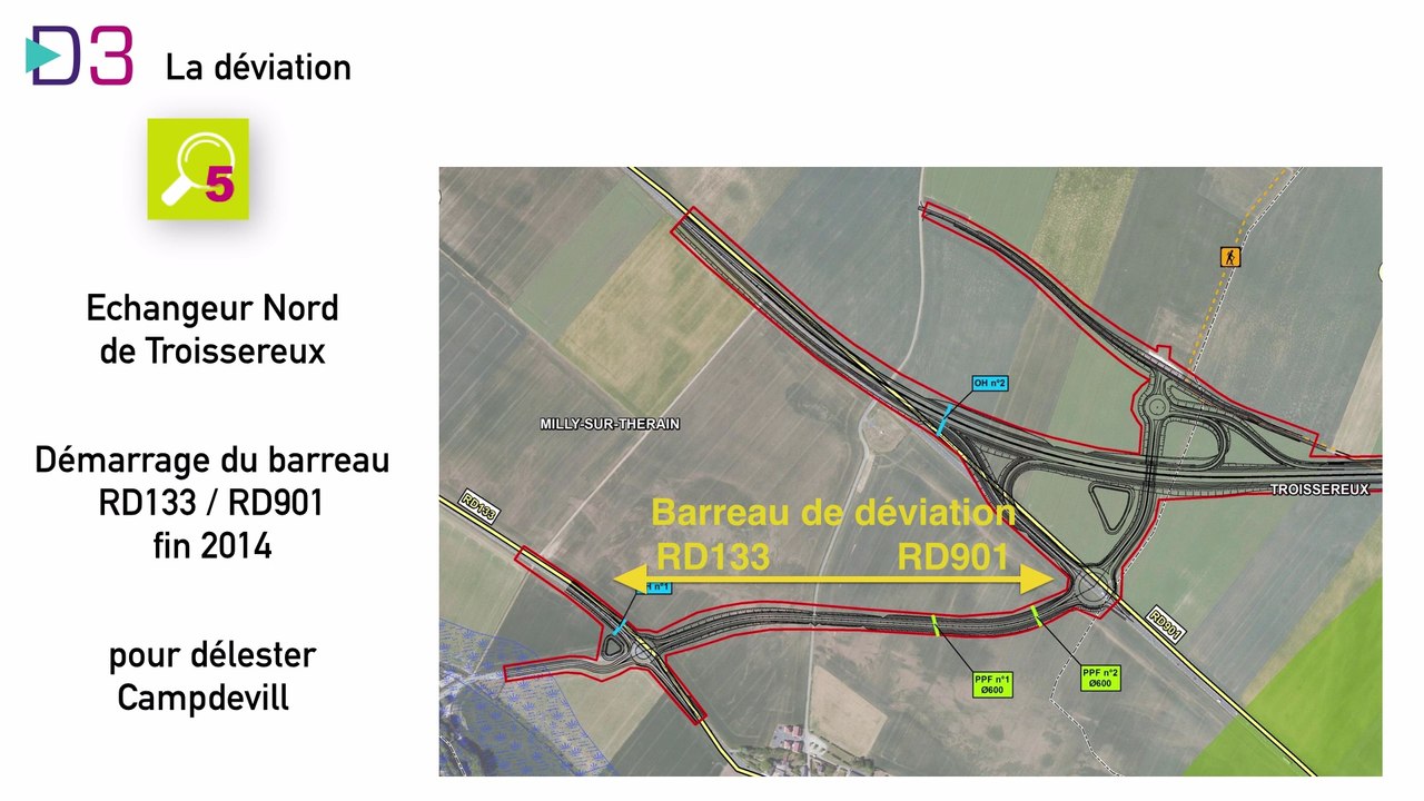 Déviation de Troissereux : le tracé en 3D