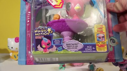 Littlest Pet Shop unboxing Magic Motion Splashin' Swan Bath and more