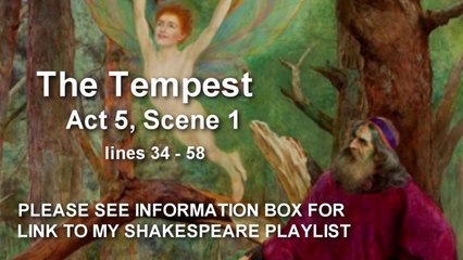 Famous Shakespeare Speech PROSPERO Ye elves of hills, brooks, standing lakes, and groves,