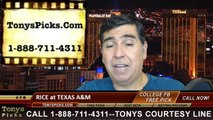 Texas A&M Aggies vs. Rice Owls Pick Prediction NCAA College Football Odds Preview 9-13-2014