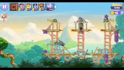 Angry Birds Stella Wall of Pigs Level 4 Walkthrough ★★★