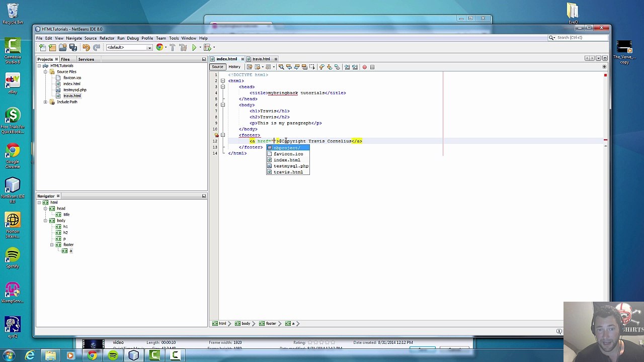 HTML and CSS Tutorials 3 : head, footer, titles...