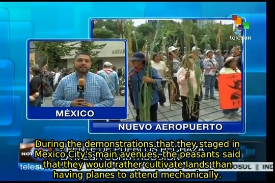 Atenco peasants protest Peña Nieto's airport project in Mexico City