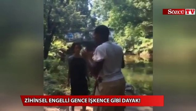 Zihinsel engelli gence işkence gibi dayak!