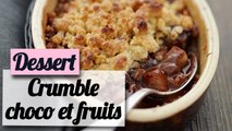 Crumble au chocolat, pommes, poires et bananes - Recette dessert