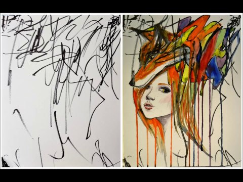 Maman transforme les dessins de sa fille en tableaux