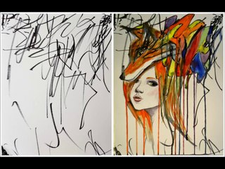 Maman transforme les dessins de sa fille en tableaux