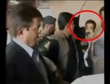 General Musharraf got hit on his face by Unknown Man