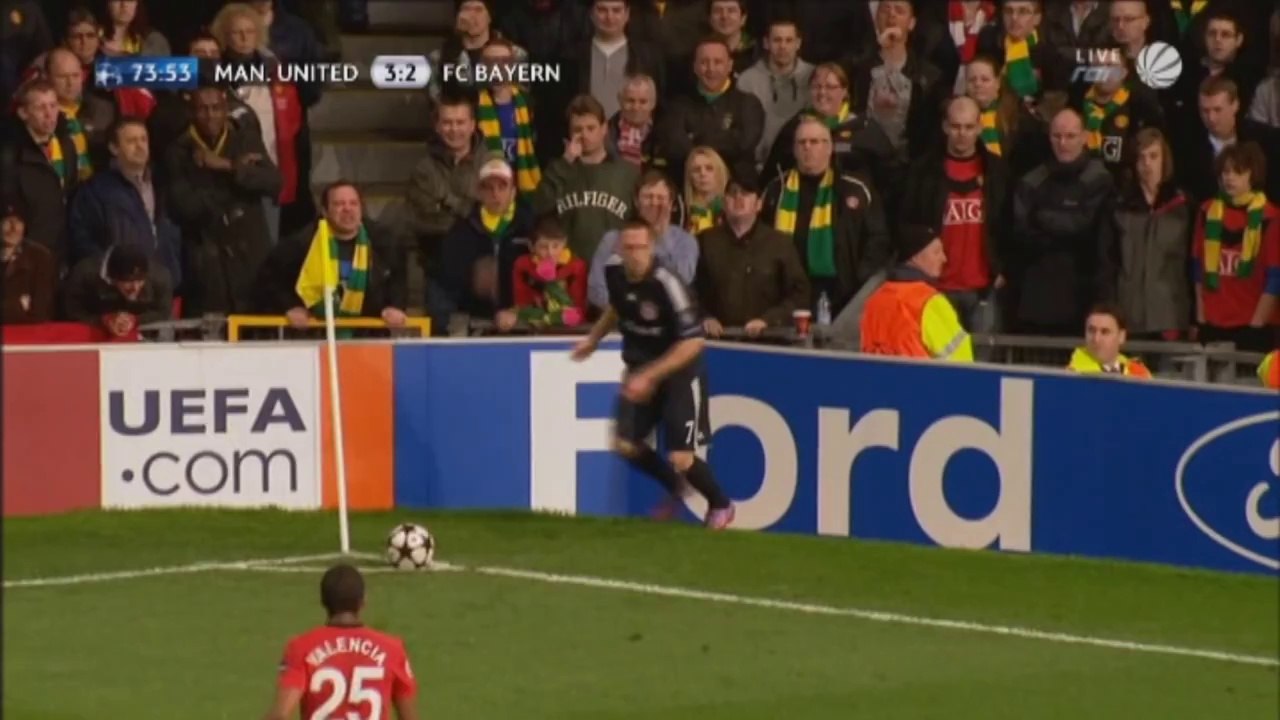 Arjen Robben's fantastic volley kick against ManUtd.