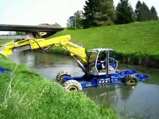 Kaiser walking excavator river Schreitbagger im Fluss