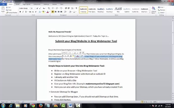 SEO (Search Engine Optimization) Submit Blog/Website in Bing Webmaster part #7