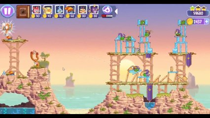 Angry Birds Stella Wall of Pigs Level 3 Episode 2 Walkthrough Beach Day ★★★