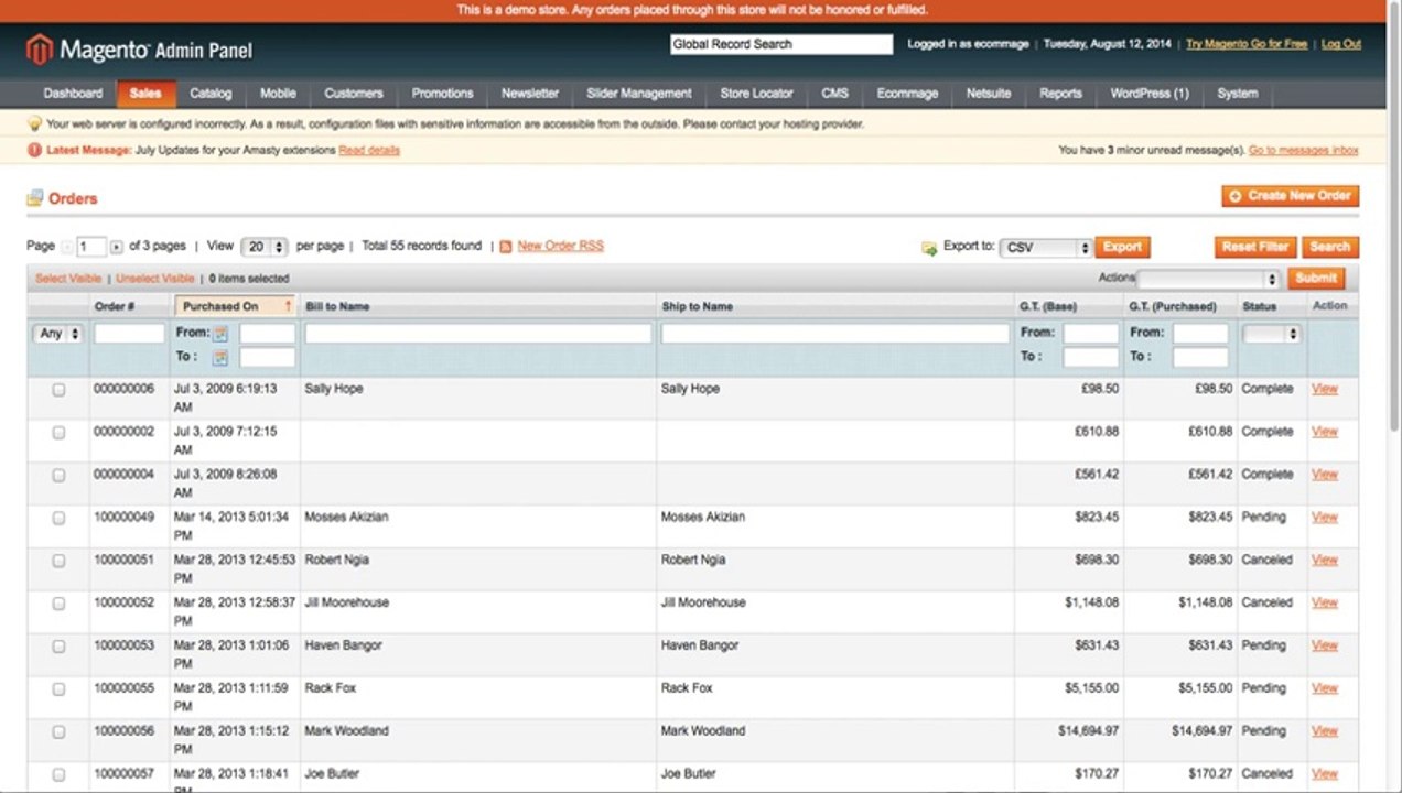 NetSuite Integration with Magento - Order synchronization