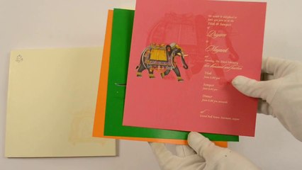 D-6269, White Color Hindu Cards, Marriage Invitations