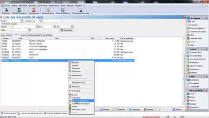 EBP Devis Facturation Bâtiment : Les reglements clients