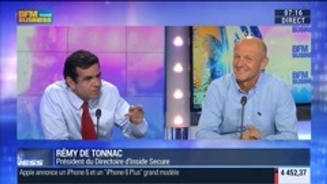 L'iPhone 6 et sa montre connectée sont équipés de la technologie NFC initiée par Inside Secure, Rémy de Tonnac, dans GMB – 10/09