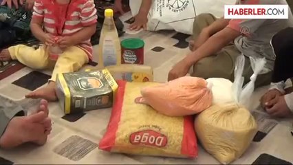Türkiye'ye sığınan Yezidilere gıda yardımı -