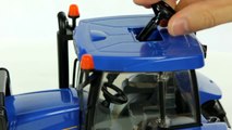 New Holland T8040 Farm Tractor with Front Loader (Bruder 03021) - Muffin Songs' Toy Review