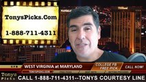 Maryland Terrapins vs. West Virginia Mountaineers Pick Prediction NCAA College Football Odds Preview 9-13-2014