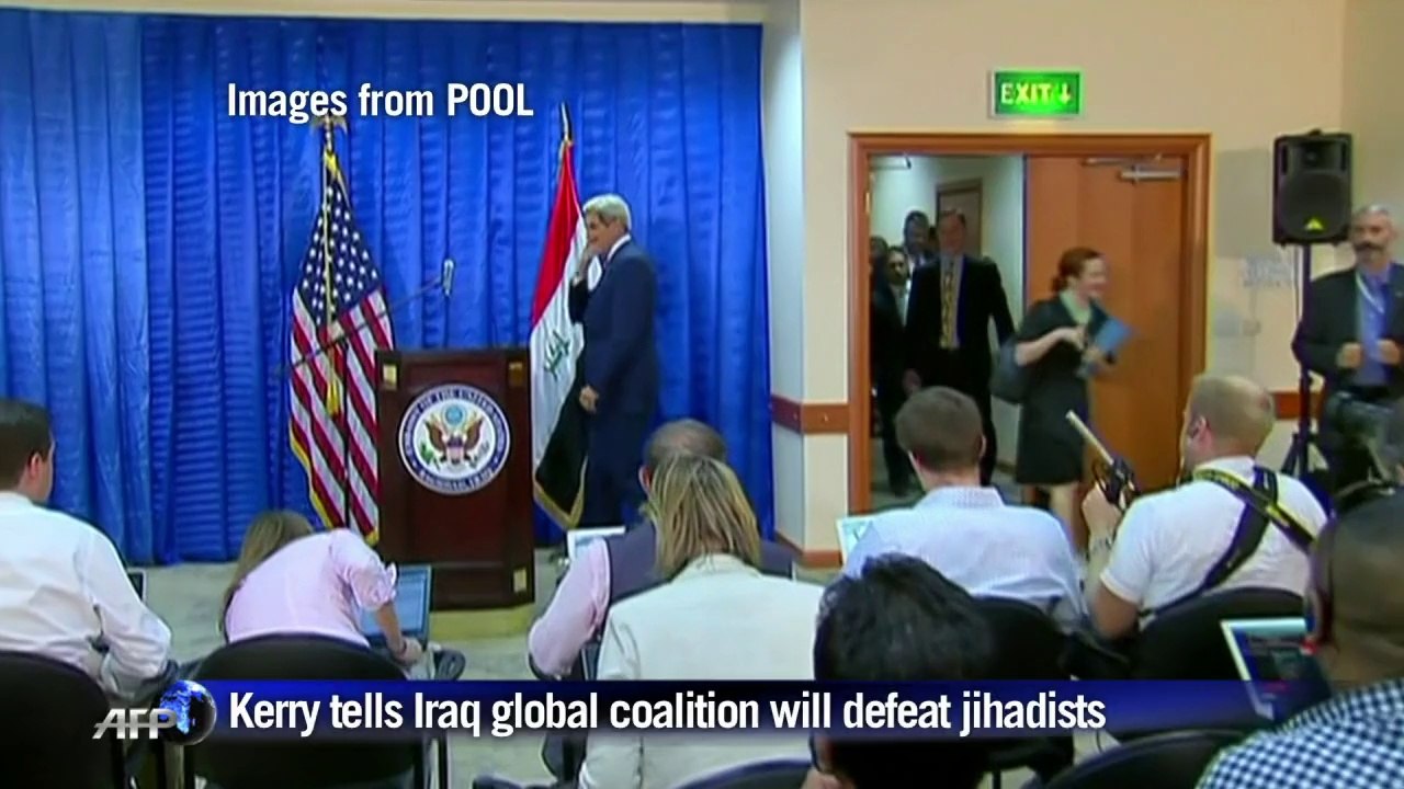 Kerry tells Iraq global coalition will defeat jihadists